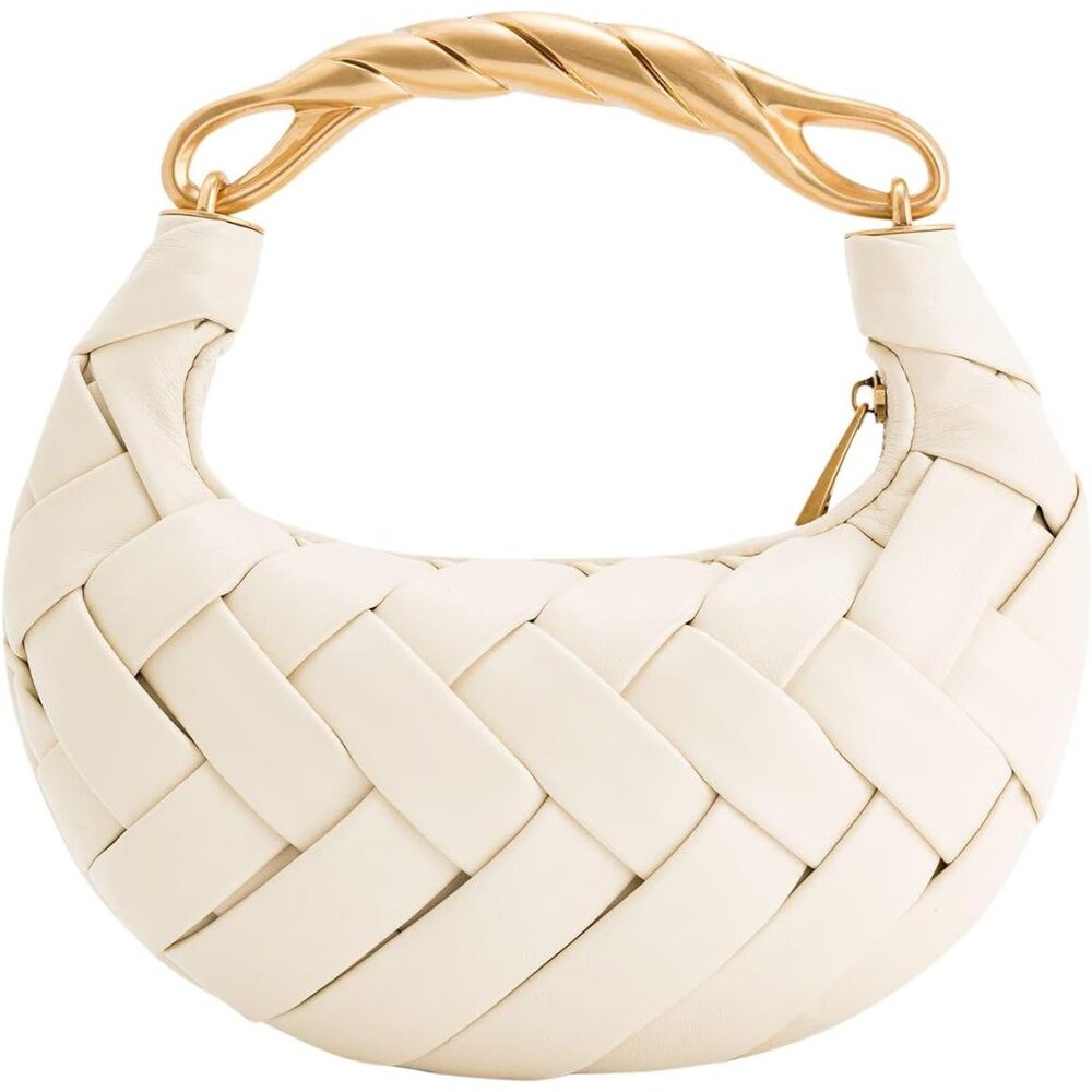 Fashionable Weave Handbag With Zipper Closure - Perfect Gift For Trendsetters